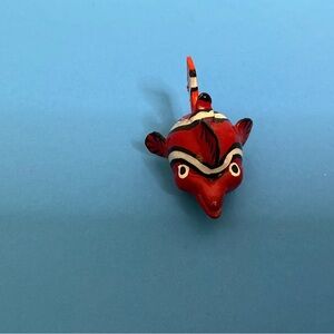 Handmade Mexican Wooden Bobblehead Clownfish